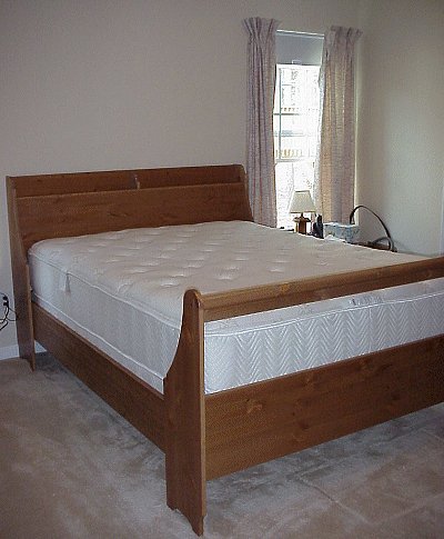 bed with mattress