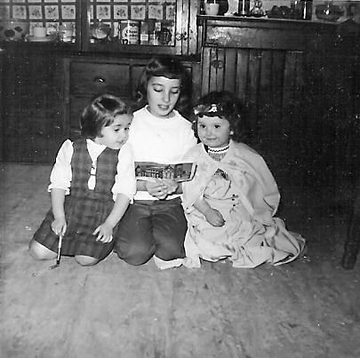 Age four with Cousins Eileen and Kathy.