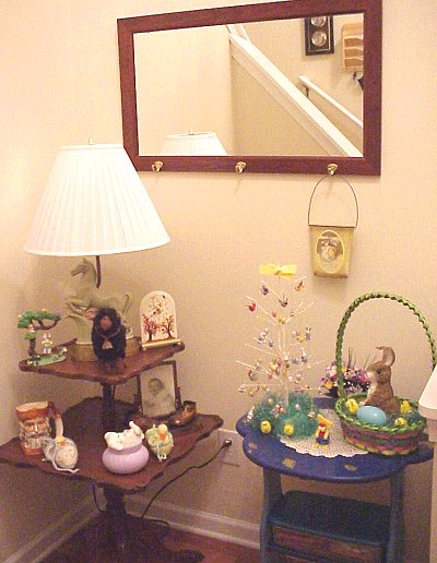 the foyer decorated for Easter
