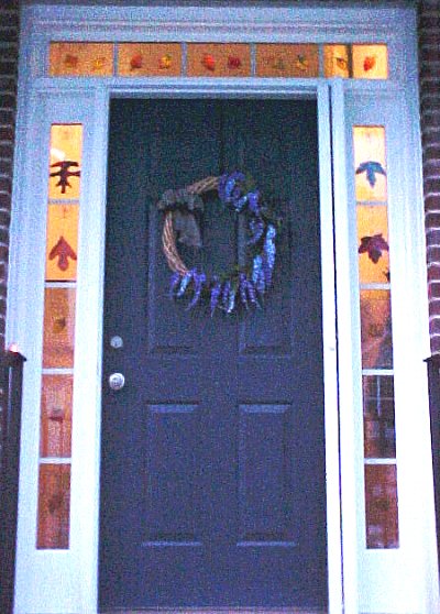 front door with glass paints