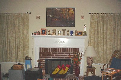 living room with curtains