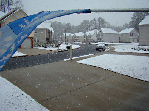 snow on the street